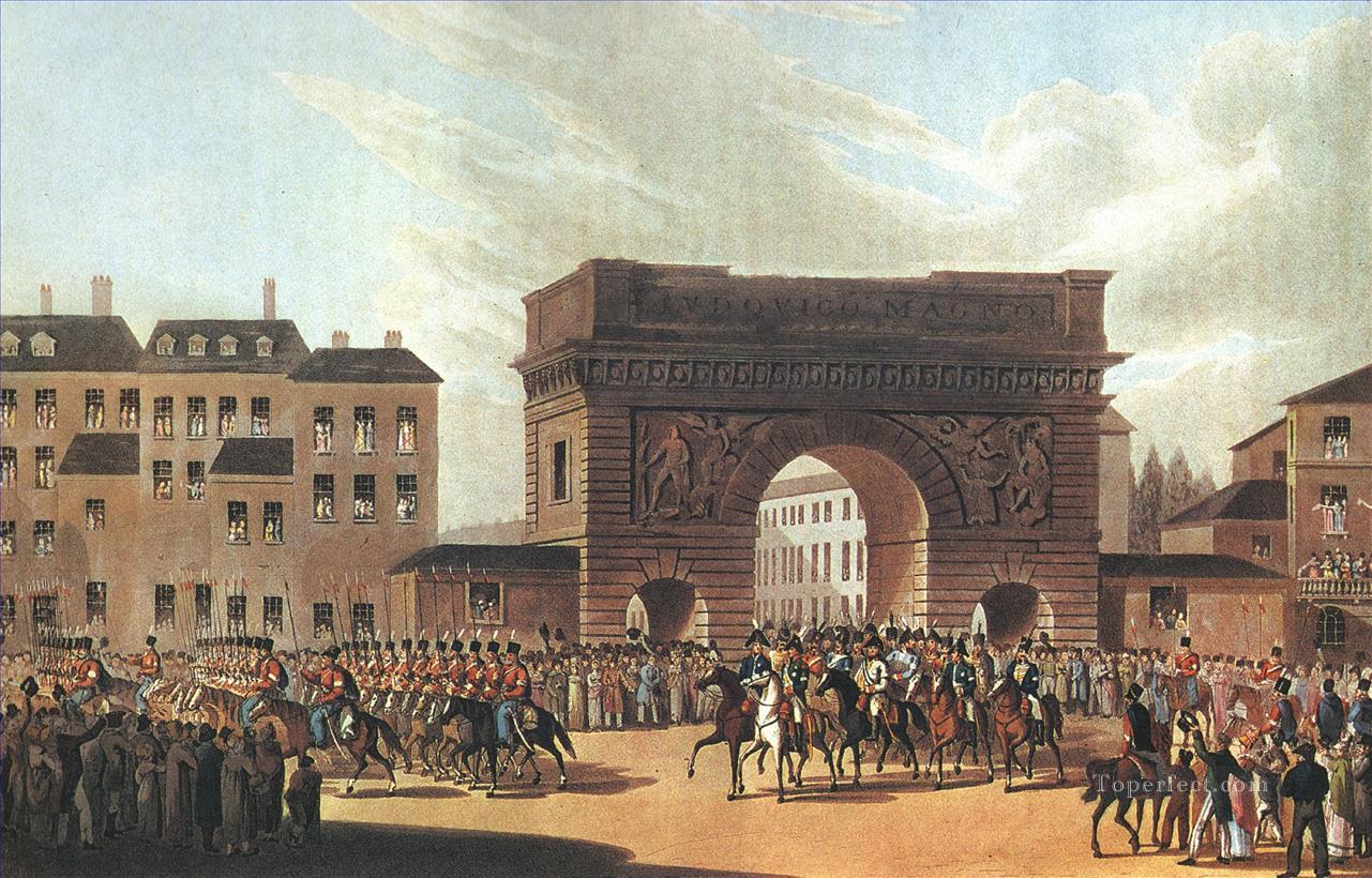 1814年の軍事戦争でロシア軍がパリに入城油絵